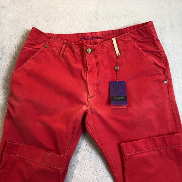 Robert Graham Mens Pants 40x35 Red Slim Fit Jeano Style Cotton Casual Trousers - Picture 14 of 16